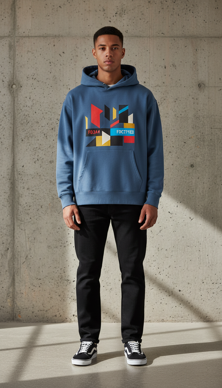 Skyline Blue streetwear hoodie