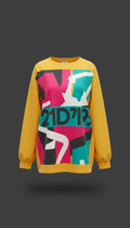 Pop yellow oversized graphic long sleeve shirt