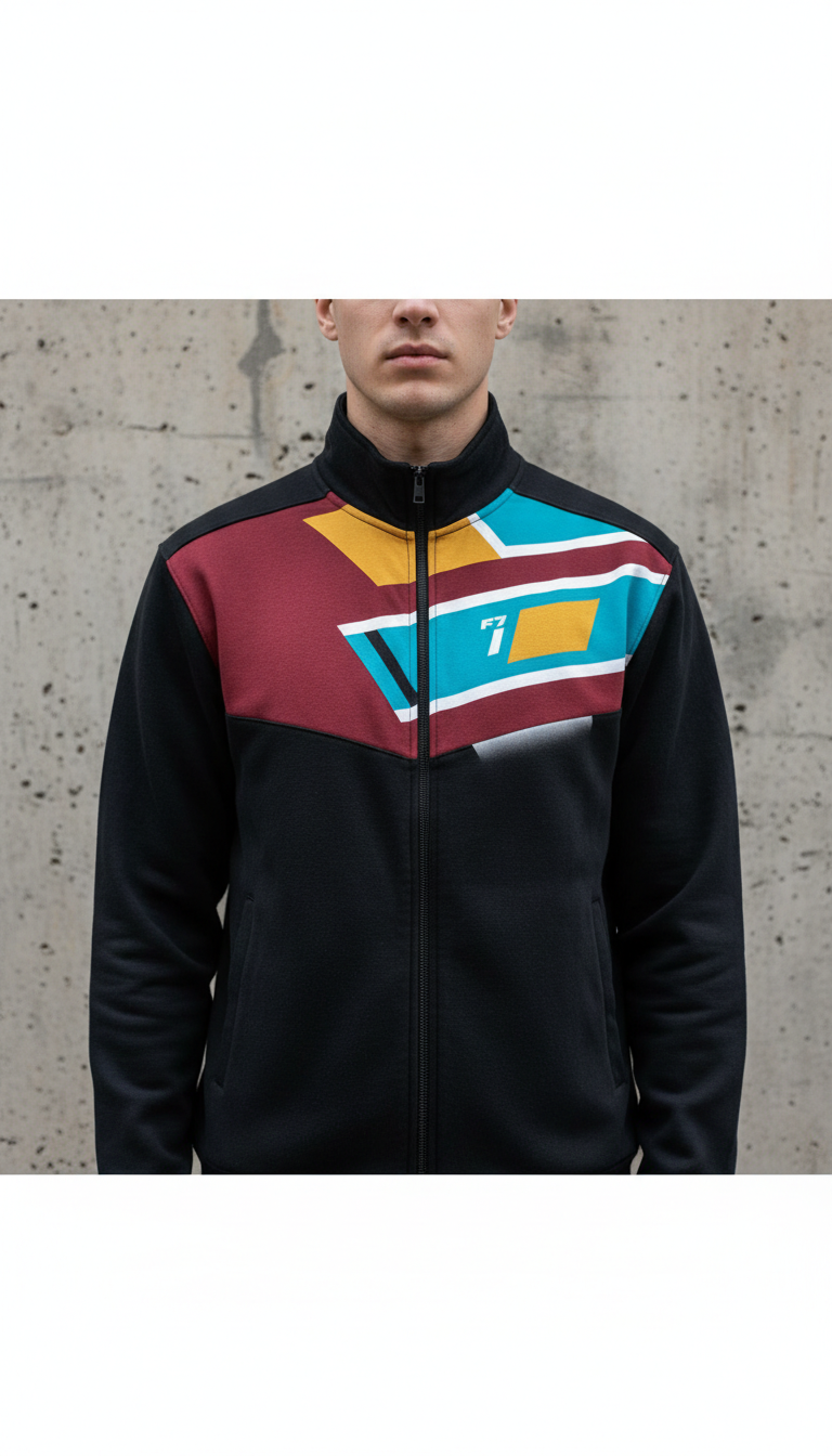 Asphalt Black unisex zip jacket